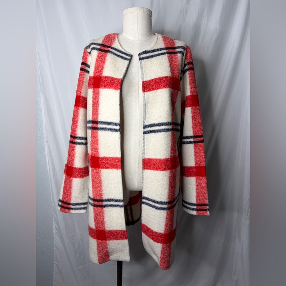 Cynthia Rowley Red and White plaid Jacket